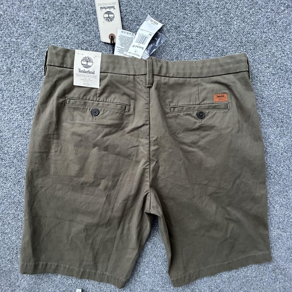 Timberland Shorts Mens 36 Brown Straight Fit Stretch Chino Flat Front Casual - Picture 14 of 14